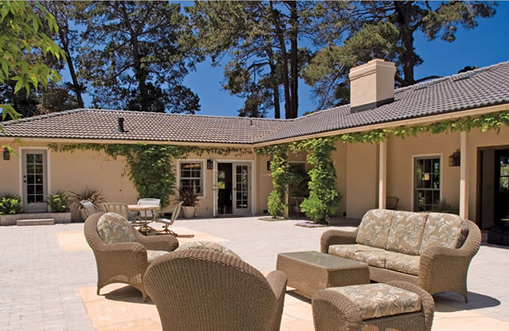 Expansive courtyard is perfect for large View from courtyard